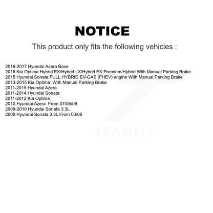 Disc Brake Rotors And Ceramic Pads Rear Kit For Hyundai Sonata Kia Optima Azera