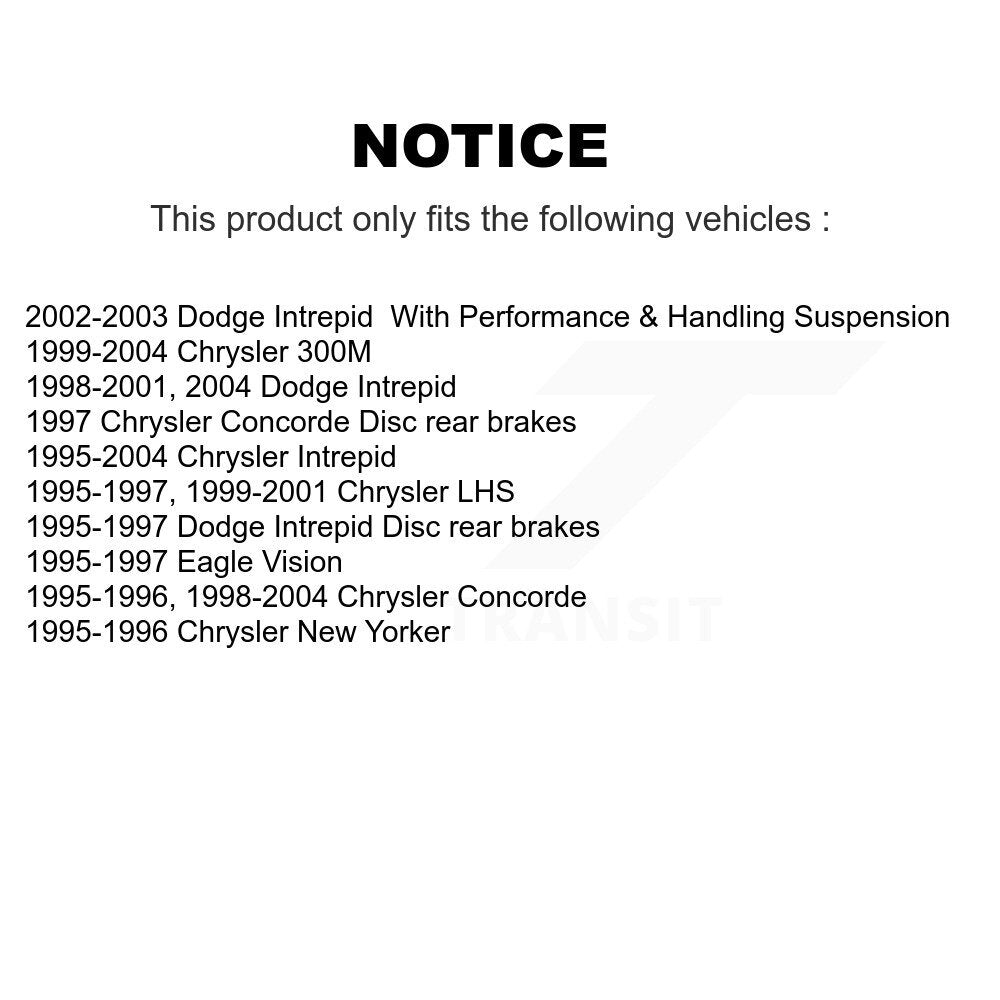 Brake Rotor & Ceramic Pad Rear Kit For Chrysler Intrepid Dodge Concorde 300M LHS