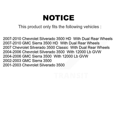 Disc Brake Rotor Ceramic Pad Rear Kit For Chevrolet GMC Silverado 3500 Sierra HD