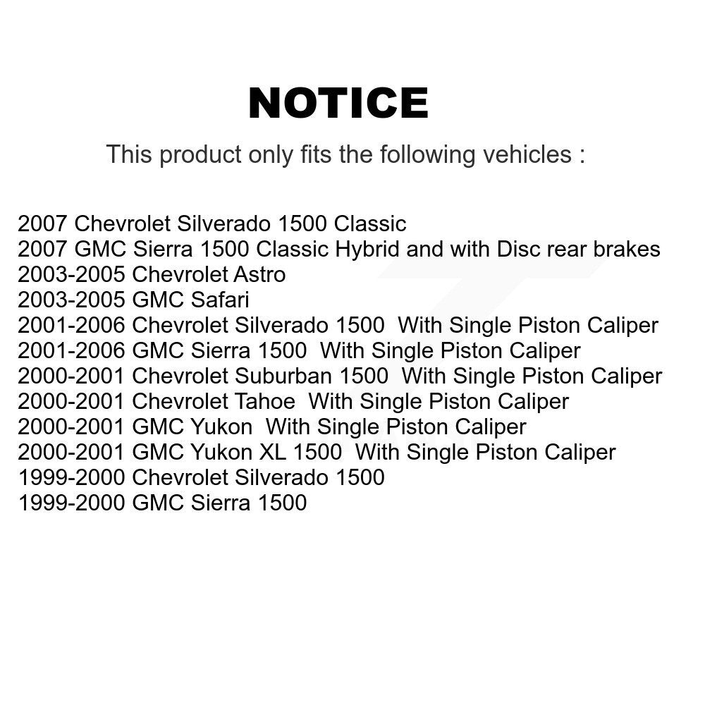 Brake Rotor Ceramic Pad Rear Kit For Chevrolet GMC Silverado 1500 Sierra Classic