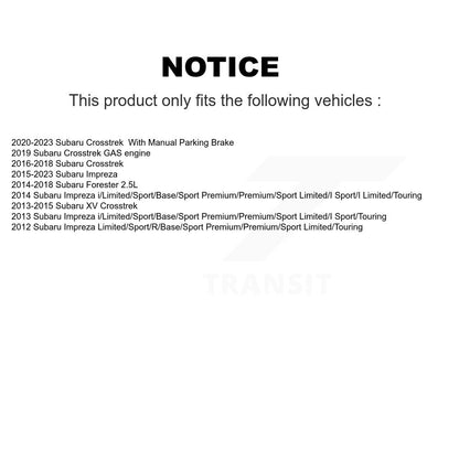 Disc Brake Rotor & Ceramic Pad Rear Kit For Subaru Crosstrek Impreza Forester XV