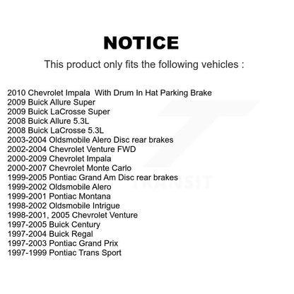 Brake Rotor And Ceramic Pad Rear Kit For Chevrolet Impala Buick Pontiac Grand Am