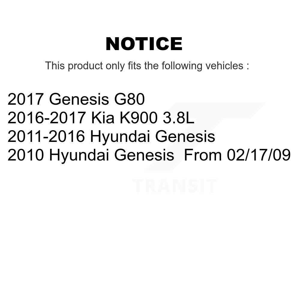 Disc Brake Rotors And Ceramic Pads Rear Kit For Hyundai Genesis G80 Kia K900
