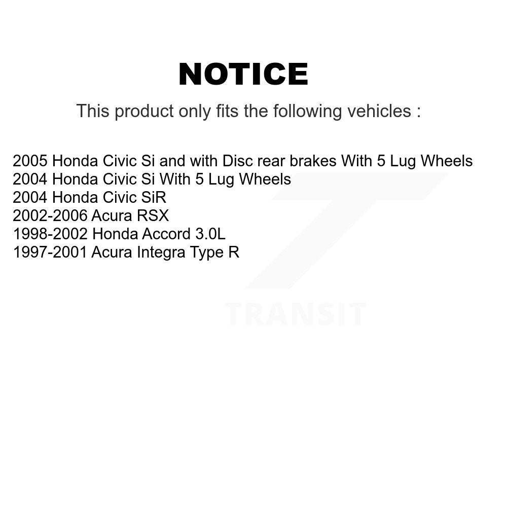 Disc Brake Rotor & Ceramic Pad Rear Kit For Honda Civic Accord Acura RSX Integra