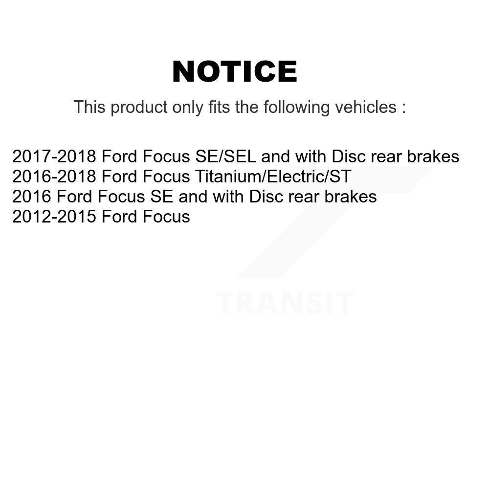 Disc Brake Rotors And Ceramic Pads Rear Kit For Ford Focus