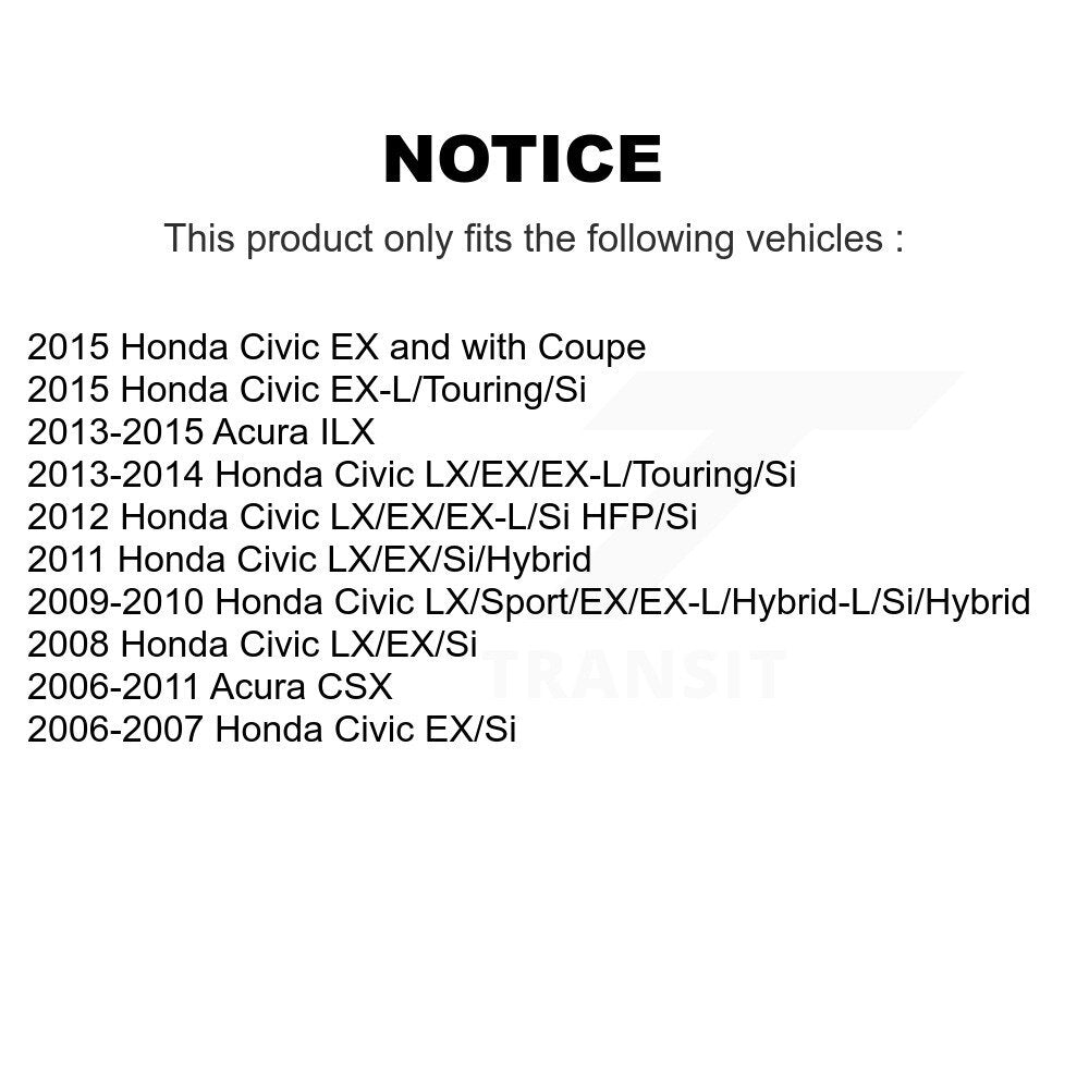 Disc Brake Rotors And Ceramic Pads Rear Kit For Honda Civic Acura CSX ILX