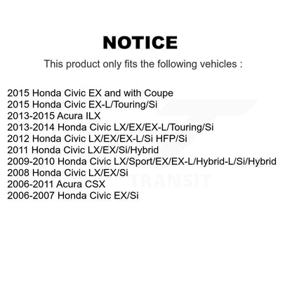 Disc Brake Rotors And Ceramic Pads Rear Kit For Honda Civic Acura CSX ILX