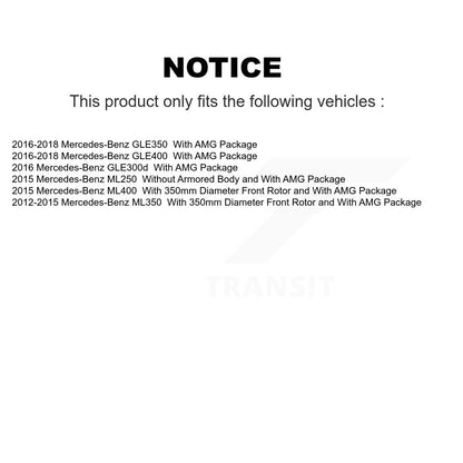 Brake Rotors & Ceramic Pad Front Kit For Mercedes-Benz ML350 GLE400 GLE350 ML400
