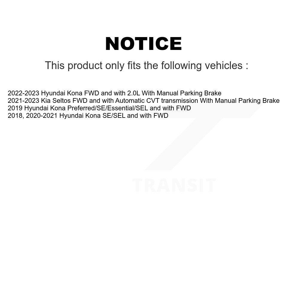 Disc Brake Rotors And Ceramic Pads Rear Kit For Hyundai Kona Kia Seltos