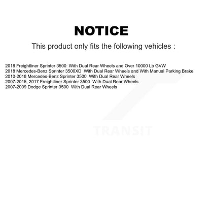 Brake Rotors & Ceramic Pad Rear Kit For Sprinter 3500 Mercedes-Benz Dodge 3500XD