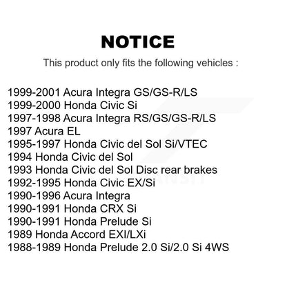 Brake Rotor & Ceramic Pad Rear Kit For Honda Civic Acura Integra del Sol Prelude