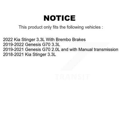 Disc Brake Rotors And Ceramic Pads Front Kit For Genesis G70 Kia Stinger