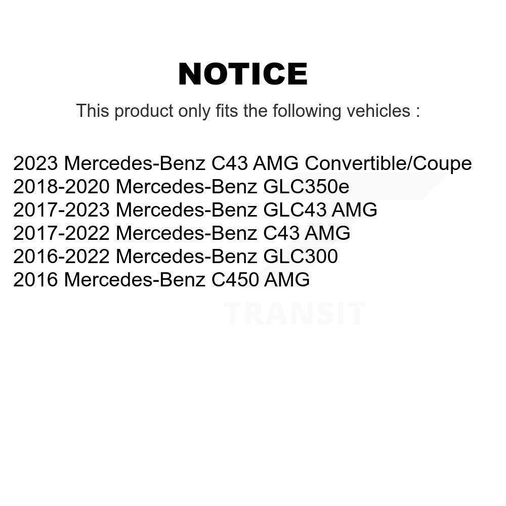 Brake Rotor And Ceramic Pad Rear Kit For Mercedes-Benz GLC300 C43 AMG GLC43 C450