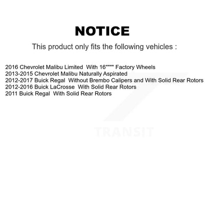 Brake Rotor Semi-Metallic Pad Front Kit For Chevrolet Malibu Buick Regal Limited