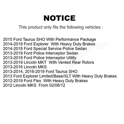 Brake Rotor Semi-Metallic Pad Front Kit For Ford Explorer Flex Taurus Police MKT