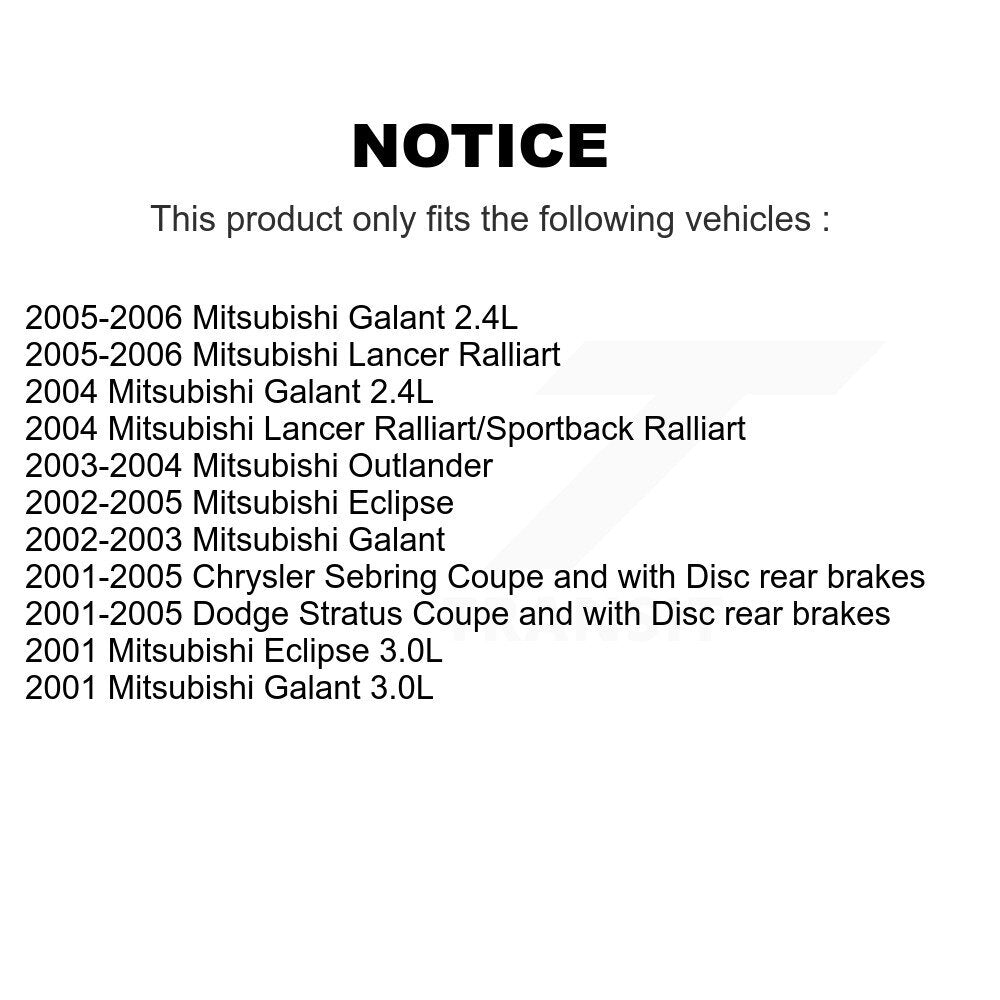 Brake Rotor & Semi-Metallic Pad Front Kit For Chrysler Sebring Mitsubishi Lancer
