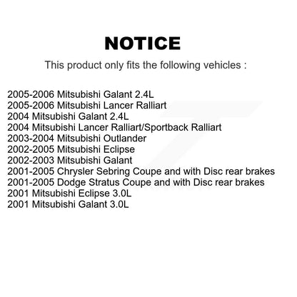 Brake Rotor & Semi-Metallic Pad Front Kit For Chrysler Sebring Mitsubishi Lancer