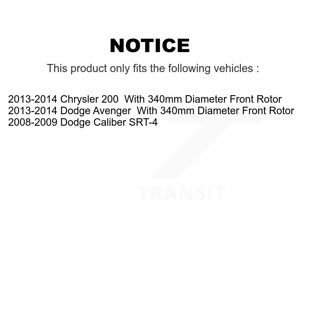Brake Rotor & Semi-Metallic Pad Front Kit For Dodge Chrysler 200 Caliber Avenger