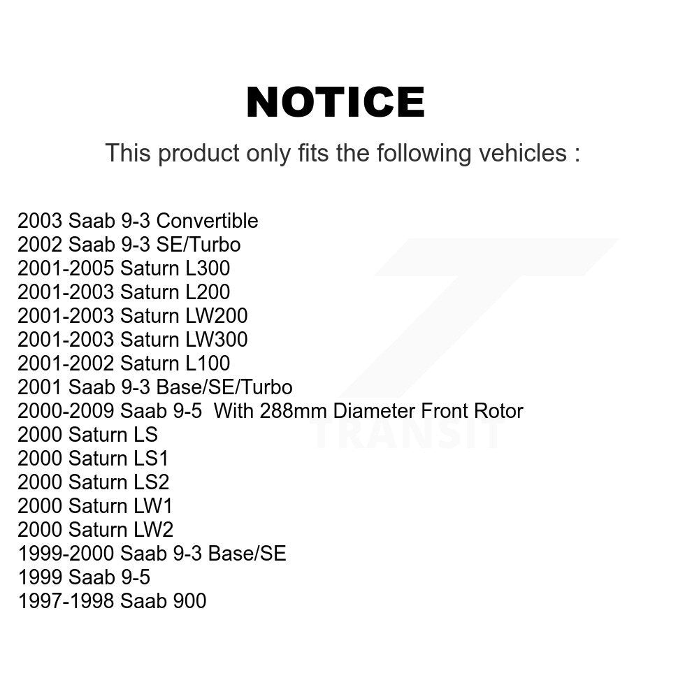 Brake Rotor & Semi-Metallic Pad Front Kit For Saab 9-5 Saturn 9-3 L200 L300 L100