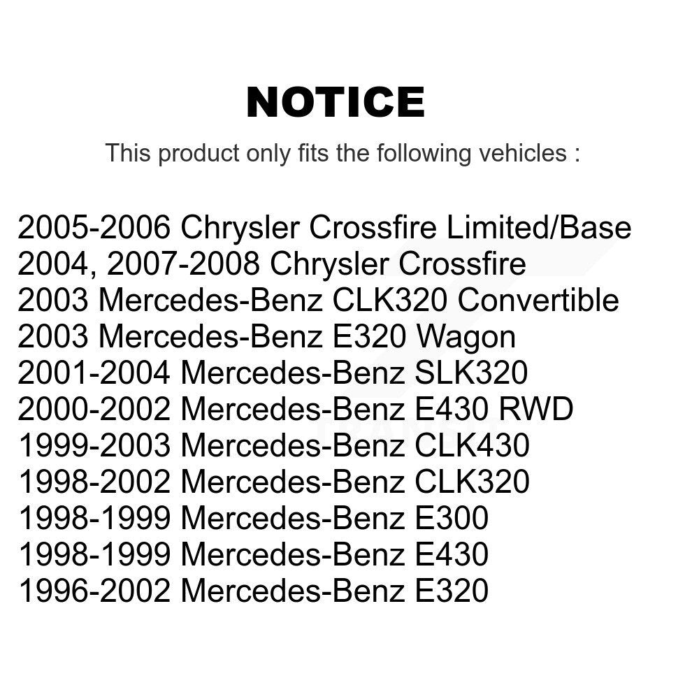Brake Rotor & Semi-Metallic Pad Front Kit For Mercedes-Benz E320 Chrysler CLK320