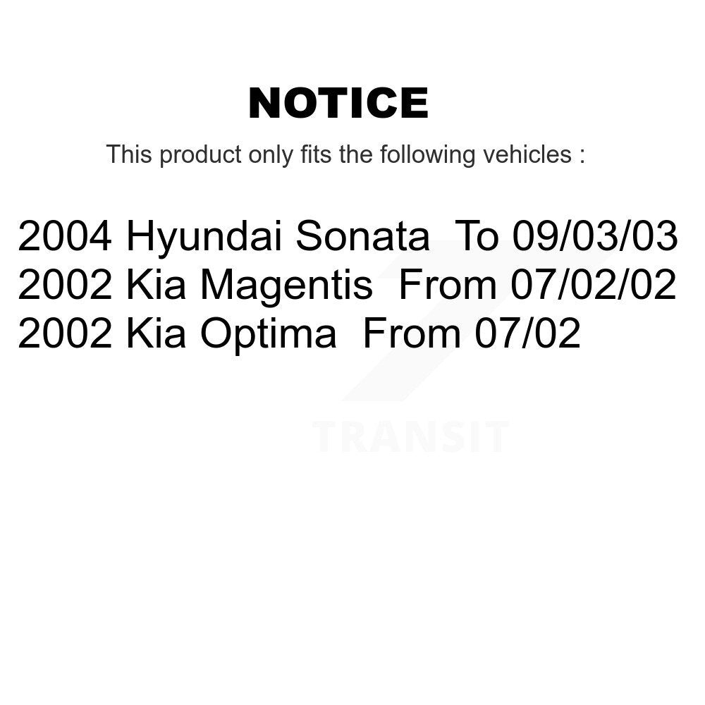 Brake Rotor & Semi-Metallic Pad Front Kit For Hyundai Sonata Kia Optima Magentis