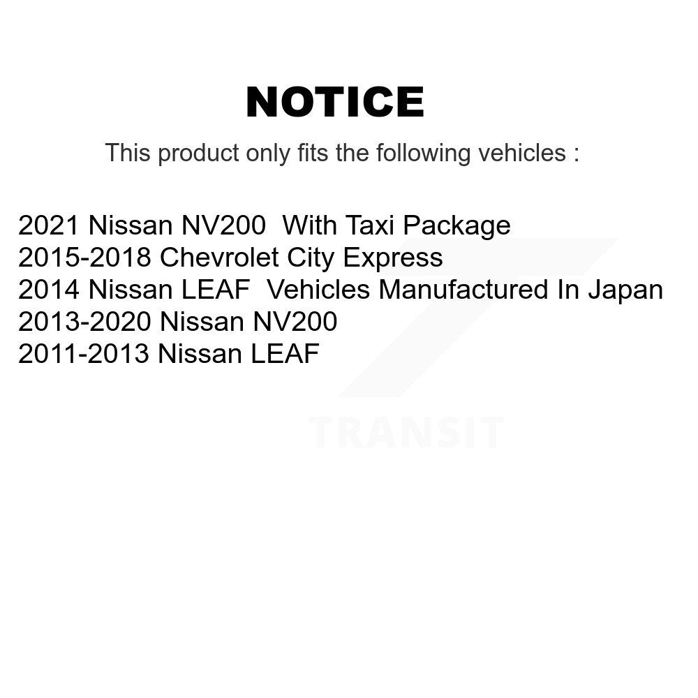 Brake Rotor And Semi-Metallic Pad Front Kit For Nissan NV200 LEAF Chevrolet City