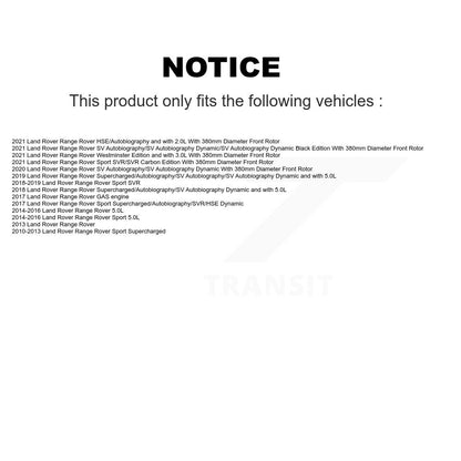 Disc Brake Rotors And Semi-Metallic Pads Front Kit For Land Rover Range Sport