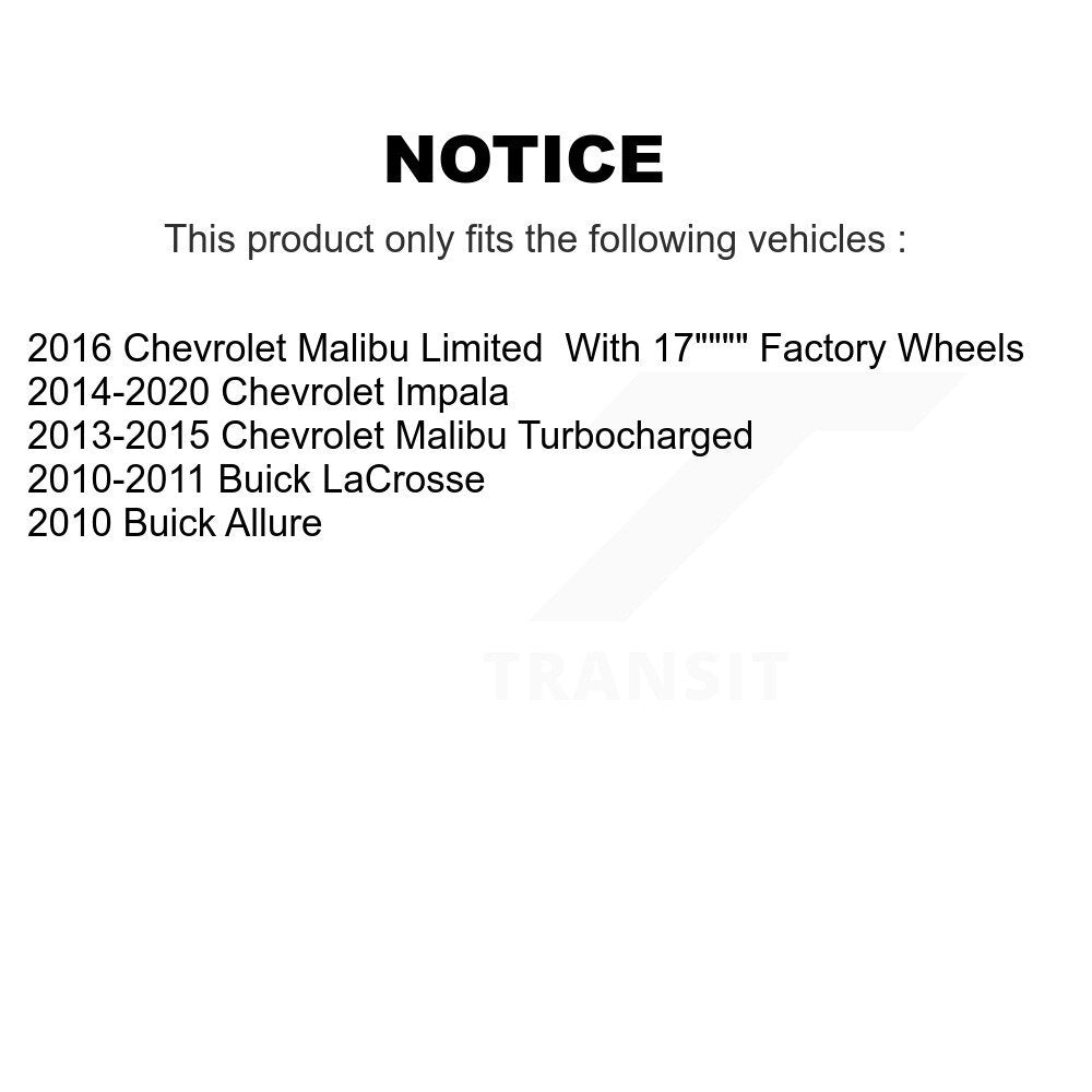 Brake Rotor & Semi-Metallic Pad Front Rear Kit For Chevrolet Malibu Impala Buick