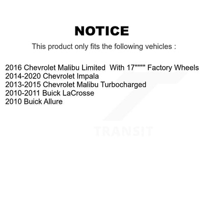 Brake Rotor & Semi-Metallic Pad Front Rear Kit For Chevrolet Malibu Impala Buick