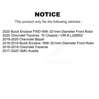 Brake Rotor & Semi-Metallic Pad Front Rear Kit For Chevrolet Traverse GMC Acadia