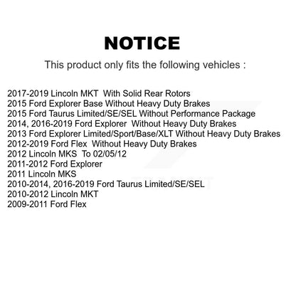 Brake Rotor & Semi-Metallic Pad Front Rear Kit For Ford Explorer Flex Taurus MKT