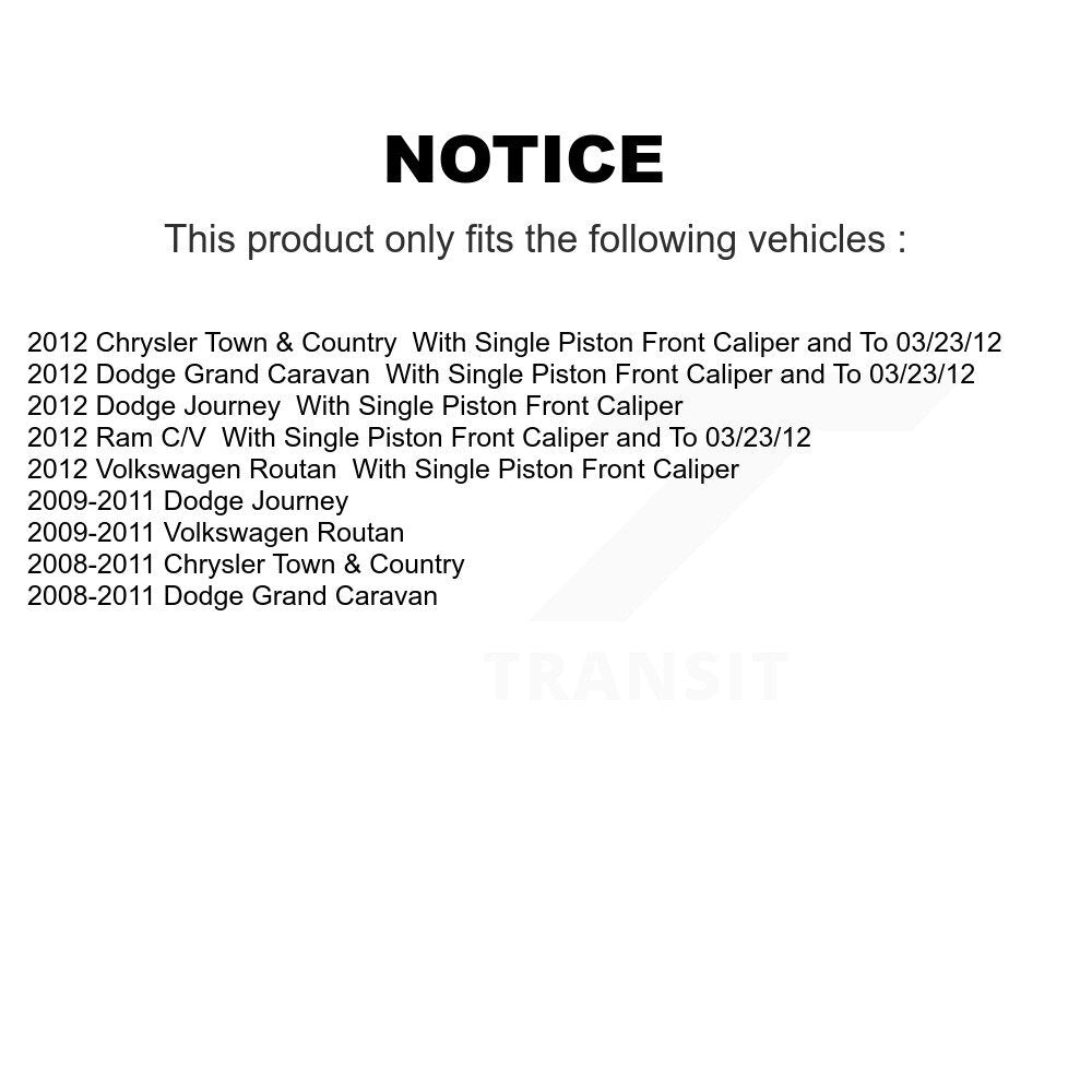 Brake Rotor & Semi-Metallic Pad Front Rear Kit For Dodge Grand Caravan Journey