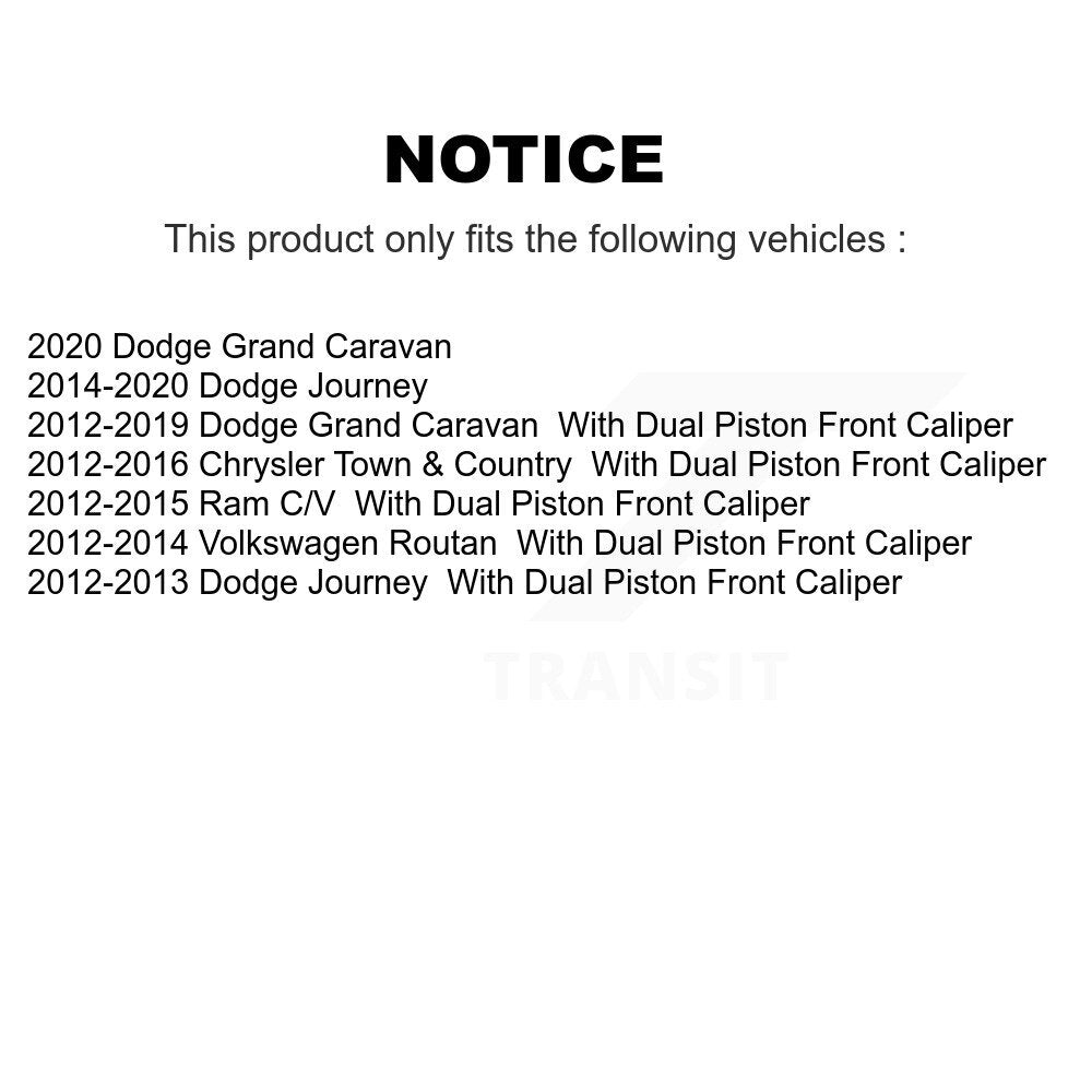 Brake Rotor & Semi-Metallic Pad Front Rear Kit For Dodge Grand Caravan Journey