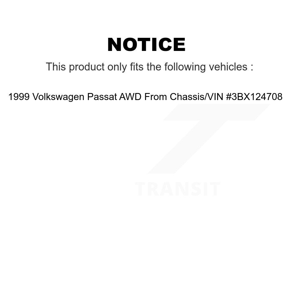 Disc Brake Rotor Semi-Metallic Pad Front Rear Kit For 1999 Volkswagen Passat AWD