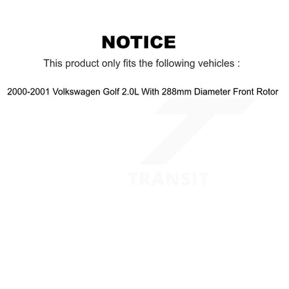 Brake Rotors Semi-Metallic Pad Front Rear Kit For 2000-2001 Volkswagen Golf 2.0L
