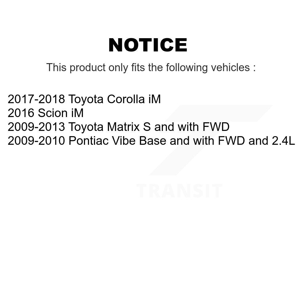 Brake Rotor & Semi-Metallic Pad Front Rear Kit For Toyota Matrix Pontiac Vibe iM