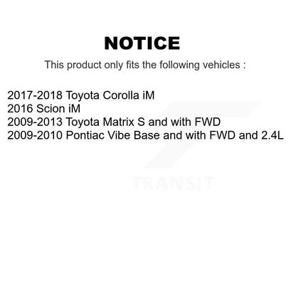 Brake Rotor & Semi-Metallic Pad Front Rear Kit For Toyota Matrix Pontiac Vibe iM