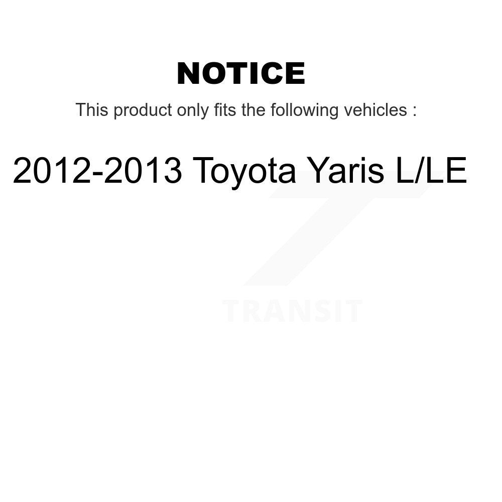 Brake Rotor And Semi-Metallic Pad Front Rear Kit For 2012-2013 Toyota Yaris L LE
