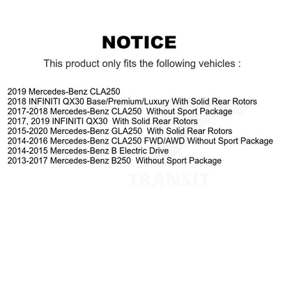 Brake Rotor & Semi-Metallic Pad Front Rear Kit For Mercedes-Benz GLA250 CLA250 B