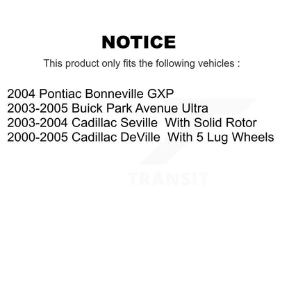 Brake Rotor & Semi-Metallic Pad Rear Kit For Cadillac DeVille Seville Buick Park