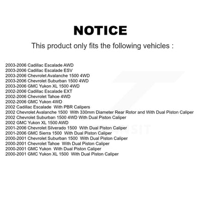 Brake Rotor & Semi-Metallic Pad Rear Kit For Chevrolet GMC Silverado 1500 Sierra