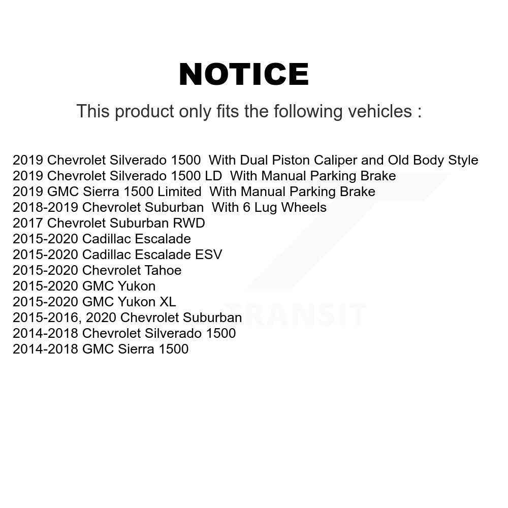 Brake Rotor & Semi-Metallic Pad Rear Kit For Chevrolet GMC Silverado 1500 Sierra