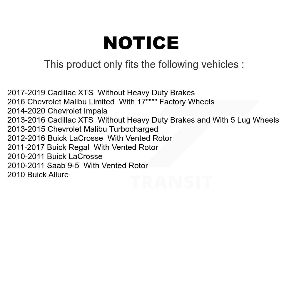 Brake Rotor & Semi-Metallic Pad Rear Kit For Chevrolet Buick Malibu Impala Regal
