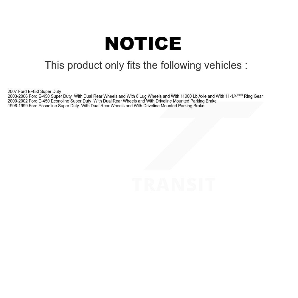 Disc Brake Rotors Semi-Metallic Pad Rear Kit For Ford E-450 Econoline Super Duty