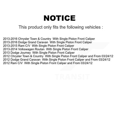 Brake Rotor & Semi-Metallic Pad Rear Kit For Dodge Grand Caravan Chrysler Town