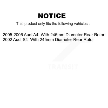 Disc Brake Rotors And Semi-Metallic Pads Rear Kit For Audi A4 S4