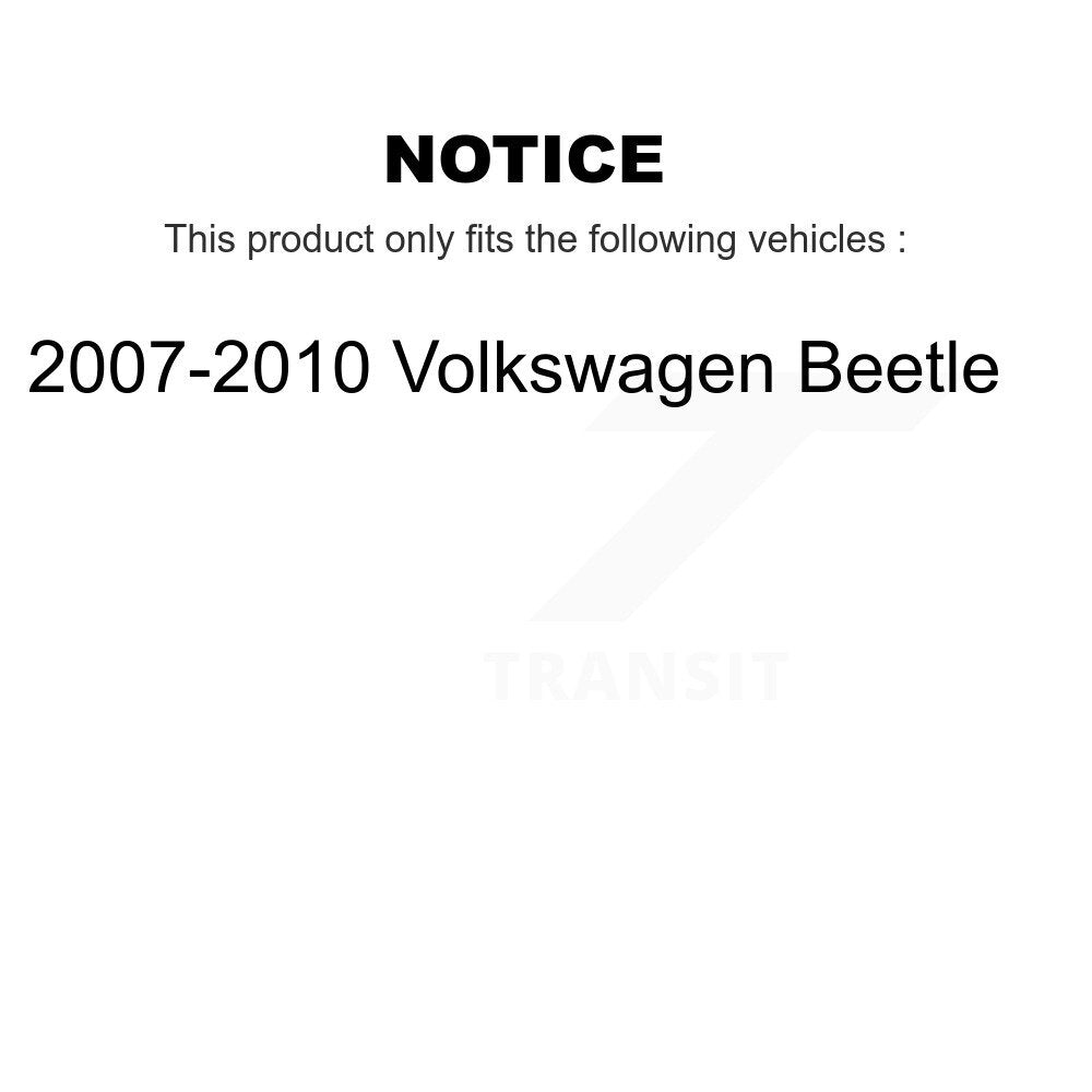 Disc Brake Rotors And Semi-Metallic Pad Rear Kit For 2007-2010 Volkswagen Beetle