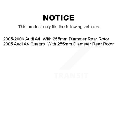 Disc Brake Rotors And Semi-Metallic Pads Rear Kit For Audi A4