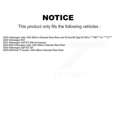 Brake Rotor Semi-Metallic Pad Rear Kit For Volkswagen Jetta Golf Audi TT Quattro