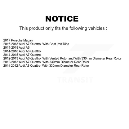 Brake Rotor & Semi-Metallic Pad Rear Kit For Audi Porsche Macan A6 Quattro A7 A8